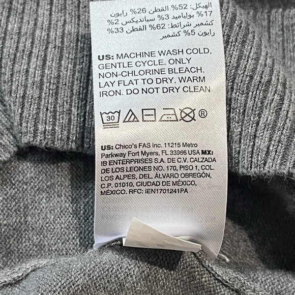 Chico's Zenergy Cashmere Cotton Embellished Hoodie Tunic Sweater - $109 - Picture 13 of 15